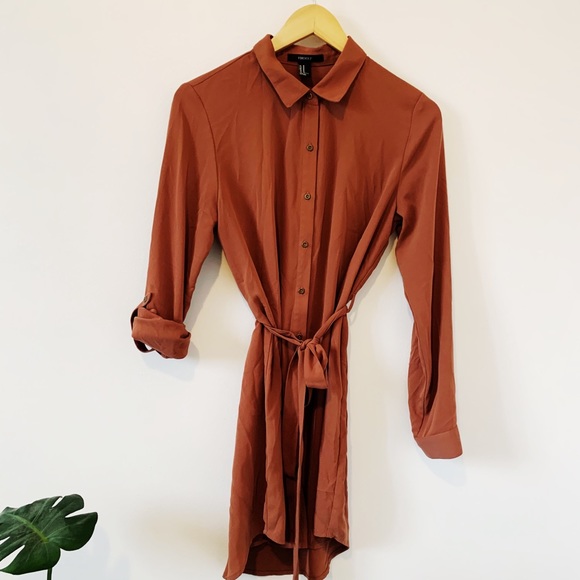 Forever 21 Dusty Rose Tunic with Waist Tie - Picture 1 of 4